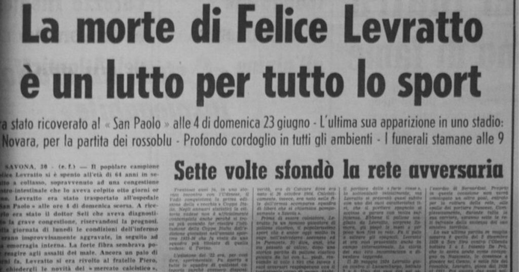 Felice Levratto funerale